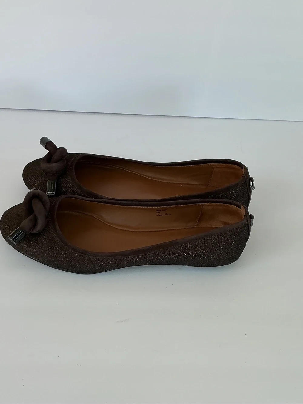 Donald J. Pliner Dark Brown Knot Toe Ballet Flats